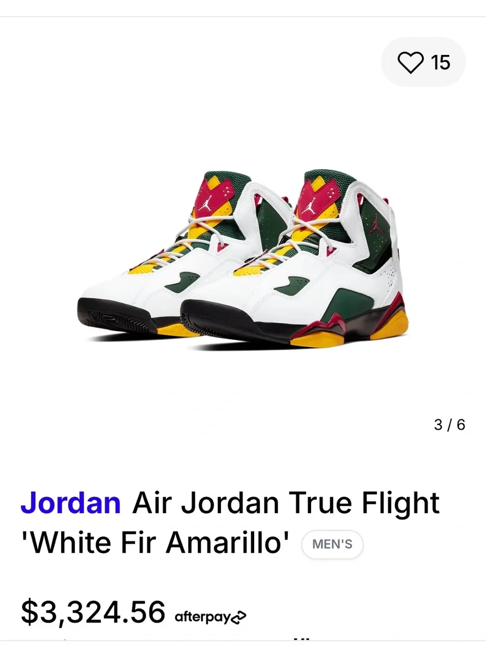 Air Jordan True Flight 'White Fir Amarillo